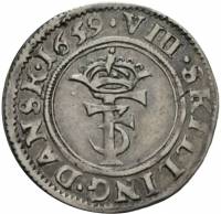 (№1649km31) Монета Норвегия 1649 год 8 Skilling