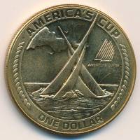(№1988km1.2) Монета Восточное Самоа 1988 год 1 Dollar (One Dollar - America#039;s Cup) Plain