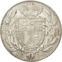 (№1904y4) Монета Лихтенштейн 1904 год 5 Kronen
