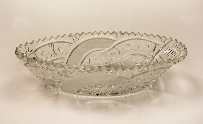 Салатник, блюдо для сервировки "Волны", стекло (состояние на фото)