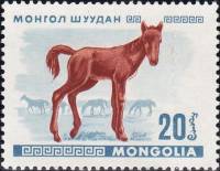 (1968-004) Марка Монголия "Жеребенок"    Молодые животные III O
