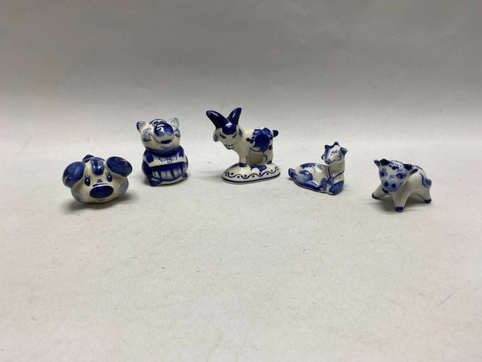Сувенирные фигурки гжель, 5шт