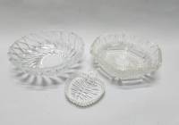 Набор Салатник Конфетница и Розетка в форме яблока хрусталь 