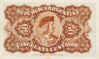 (№1895P-230a.3) Банкнота Аргентина 1895 год "50 Centavos" (Подписи: Benitez  Peró)