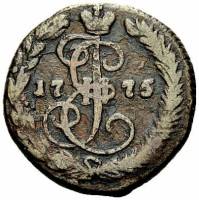 (1775, ЕМ) Монета Россия-Финдяндия 1775 год 1/2 копейки   Деньга Медь  UNC