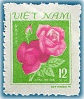 (1980-056) Марка Вьетнам "Красная роза"    Цветы III Θ