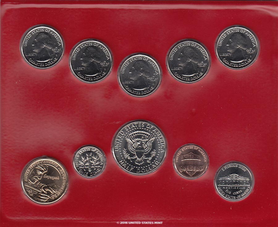 (2017pd, 20 м.) Набор США 2017 год   UNC