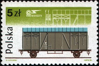 (1985-034) Марка Польша &quot;Товарный вагон 20к&quot;    40-летие Железнодорожного Подвижного Состава Со. Paf