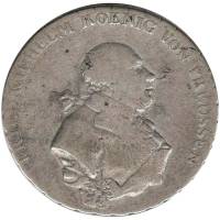 (1791A) Монета Германия (Пруссия) 1791 год 1 талер "Фридрих Вильгельм II"  Серебро Ag 520  VF
