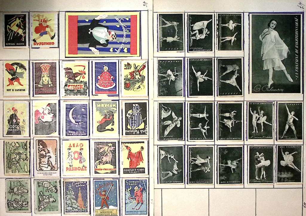 Коллекция спичечных этикеток на альбомных листах, разные темы (10 листов)