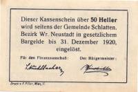 (№1920) Банкнота Австрия 1920 год "50 Heller"