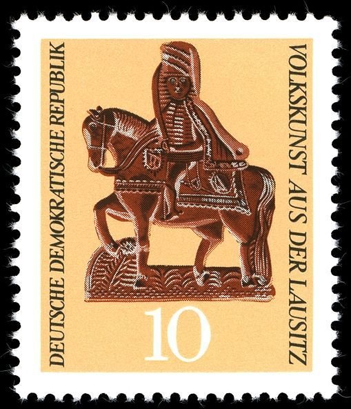 (1969-093) Марка Германия (ГДР) "Всадник"    Народное искусство II &Theta;