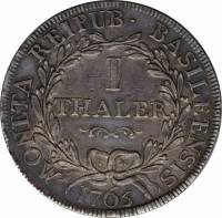 (№1765km169(basel)) Монета Швейцария 1765 год 1 Thaler
