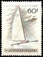 (1955-003) Марка Венгрия "Буер"    Зимние виды спорта II Θ