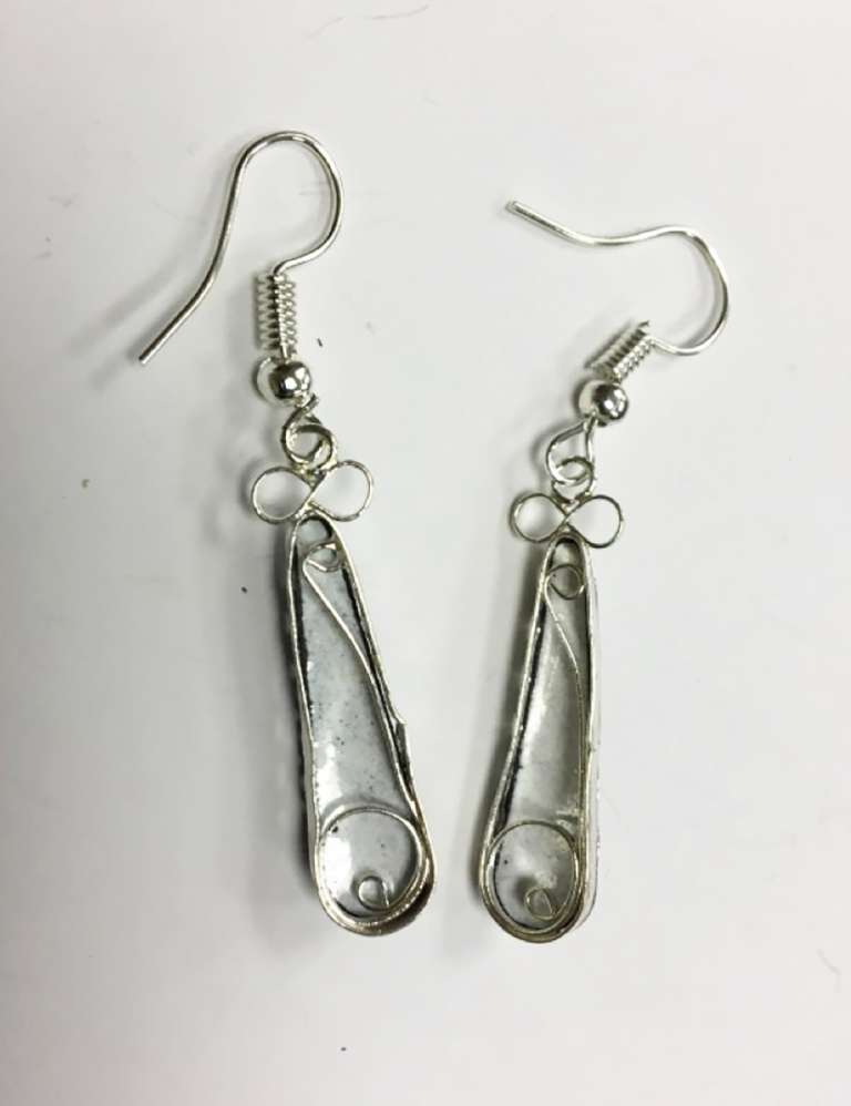 Серьги "Финифть", серебрение (сост. на фото)