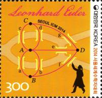 (№2014-3002) Марка Корея Южная 2014 год "Международный конгресс математиков", Гашеная