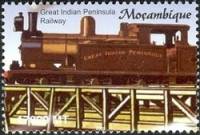 Марка Мозамбик 2002 год "Великая Индийская Железная Дорога Полуострова", Гашеная