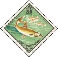 (1975-045) Марка Монголия "Алтайский осман"    Промысловые рыбы III O