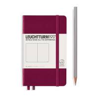 Книга для записей POCKET A6 на 185 страниц нелинованный, PORT RED. Leuchtturm1917, #359707
