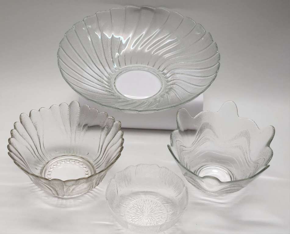 Салатники конфетницы стекло СССР 4 штуки ретро винтаж