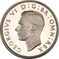 (1937) Монета Великобритания 1937 год 1 шиллинг "Георг VI"  Шотландский герб Серебро Ag 500  XF