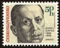 (1990-003) Марка Чехословакия "К. Чапек"    Личности III Θ
