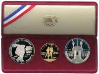 (1983-84, 3 м. proof, 2 по 1 д. + 5 д.) Набор США 1983-1984 год  Олимпиада в Лос-Анджелесе  PROOF