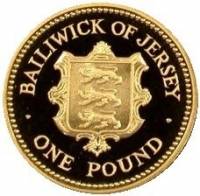 (№1992km87b) Монета Джерси 1992 год 1 Pound (2-й портрет)