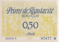 (№1947) Банкнота Саар 1947 год "0.50 Mark"