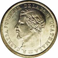 (№1867km144) Монета Гватемала 1867 год 4 Reales (Рафаэль Каррера)
