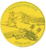 (№2016) Монета Корея Южная 2016 год 30,000 Won (Корея Пхенчхан зимние Олимпийские игры 2018 года)