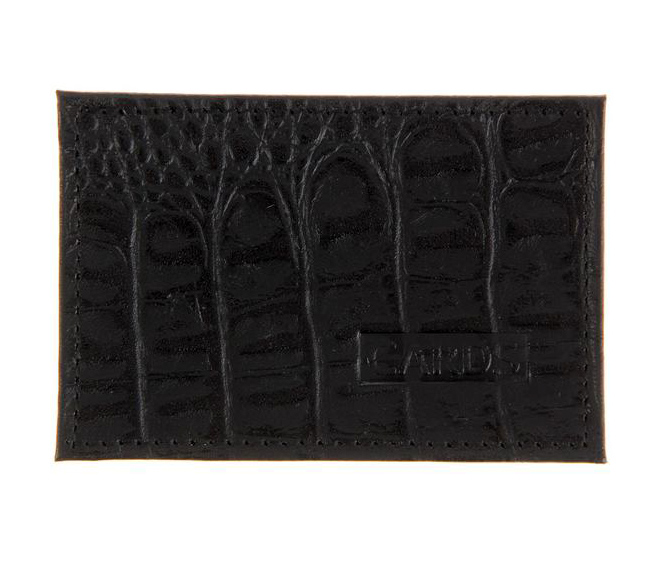 Обложка для проездного, Натуральная фактурная кожа, Кайман черный