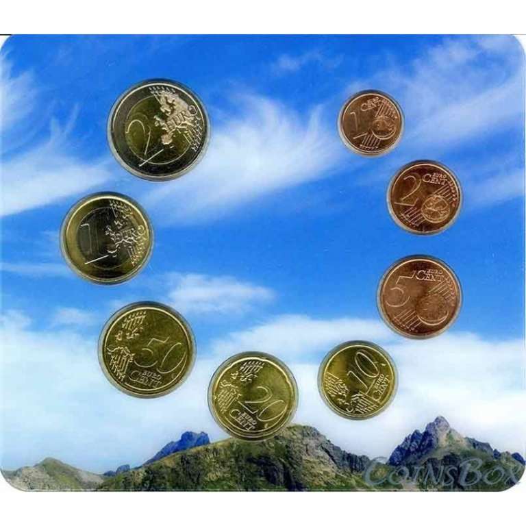 (2015, 8м) Набор монет Андорра 2015 год &quot;Гармония природы и цивилизации&quot; Буклет  UNC
