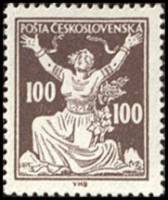 (1920-018) Марка Чехословакия "Разорванная цепь (Коричневая)"    Республика (Стандартный выпуск) II 