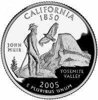 (031d) Монета США 2005 год 25 центов "Калифорния"  Медь-Никель  UNC