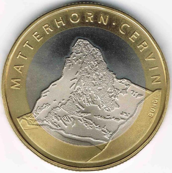 (2004) Монета Швейцария 2004 год 10 франков &quot;Маттерхорн&quot;  Биметалл  UNC