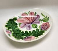 Блюдо сервировочное ЗИК Конаково овальное с рсписью цветы 26х22х4см