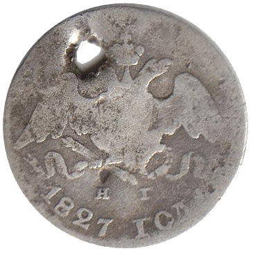 (1827, СПБ НГ) Монета Россия-Финдяндия 1827 год 5 копеек  A, л/с корона малая Серебро Ag 868  F