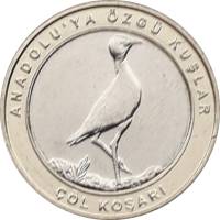 (2019) Монета Турция 2019 год 1 куруш "Бегунок" Внешнее кольцо жёлтое Биметалл  UNC