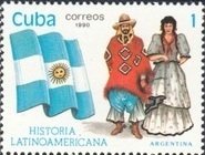 (1990-067) Марка Куба "Аргентина"    История Латинской Америки III Θ