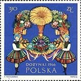 (1966-044) Марка Польша "Девушки в народном костюме"   Фестиваль урожая III Θ