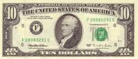 (№1995P-499) Банкнота США 1995 год "10 Dollars"
