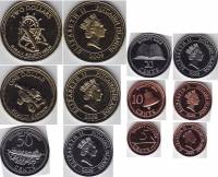 (2009 6 монет 5 10 20 50 центов 1 2 доллара) Набор монет Остров Питкерн "Мятеж на Баунти"   UNC