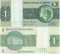 (1972-1980) Банкнота Бразилия 1972-1980 год 1 крузейро "Республика"   UNC