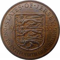 (№1931km15) Монета Джерси 1931 год 1/24 Shilling (усилитель)