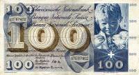 (№1964P-49f.3) Банкнота Швейцария 1964 год "100 Franken/Francs/Franchi" (Подписи: Brenno Galli  Iklé