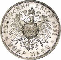 () Монета Германия (Империя) 1901 год 5  ""   Биметалл (Серебро - Ниобиум)  UNC