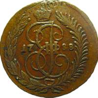 (1788, СП М, гурт сетчатый) Монета Россия 1788 год 2 копейки   Медь  XF
