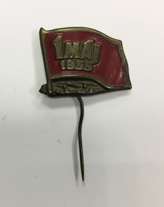 Значок Знак Чехословакия "1 maj 1955" На булавке 