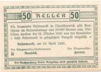 (№1920) Банкнота Австрия 1920 год "50 Heller"